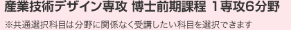 産業技術デザイン専攻 博士前期課程 1専攻6分野