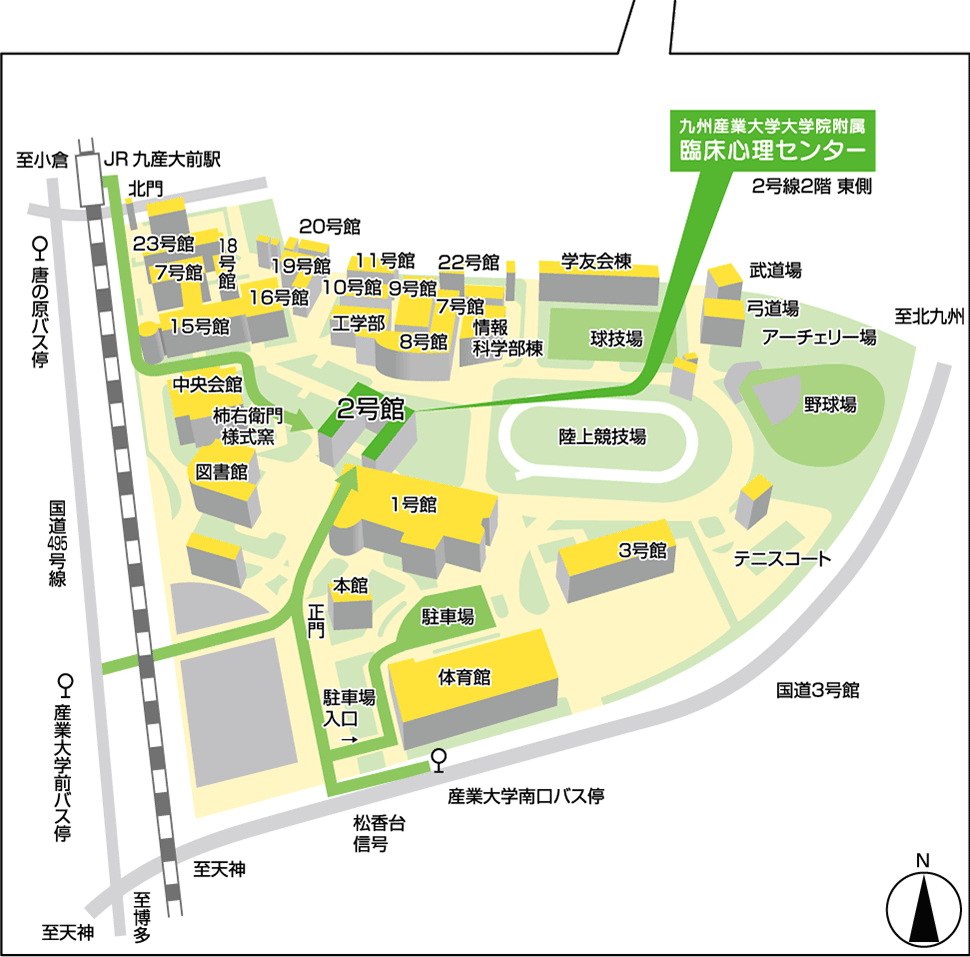 地図/九州産業大学敷地内詳細図