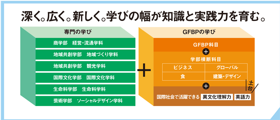 深く。広く。新しく。学びの幅が知識と実践力を育む。